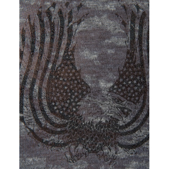 new Lauren Moshi ☻︎ Debbi Mini Eagle Pocket Tee ☻︎ Heather Grey Burnout ☻ M L - Picture 4 of 16